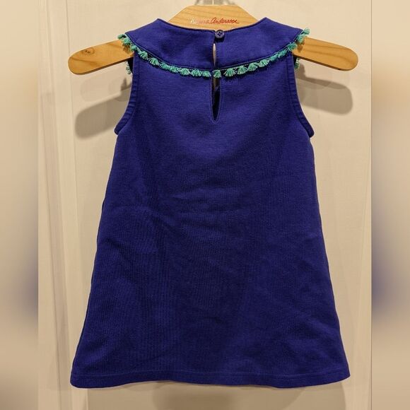 Gymboree Blue Aqua Turquoise Embroidery A Line Shiff Drees Little Girls Size 4 - Picture 3 of 6